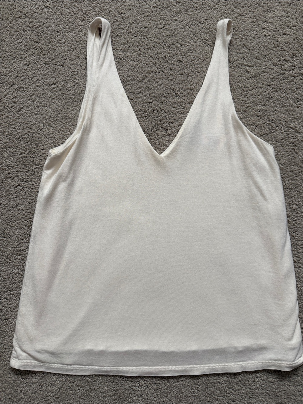 H&M Women's Cream Tank Top Lined V-Neck Extra Small Top Coquette Cottagecore